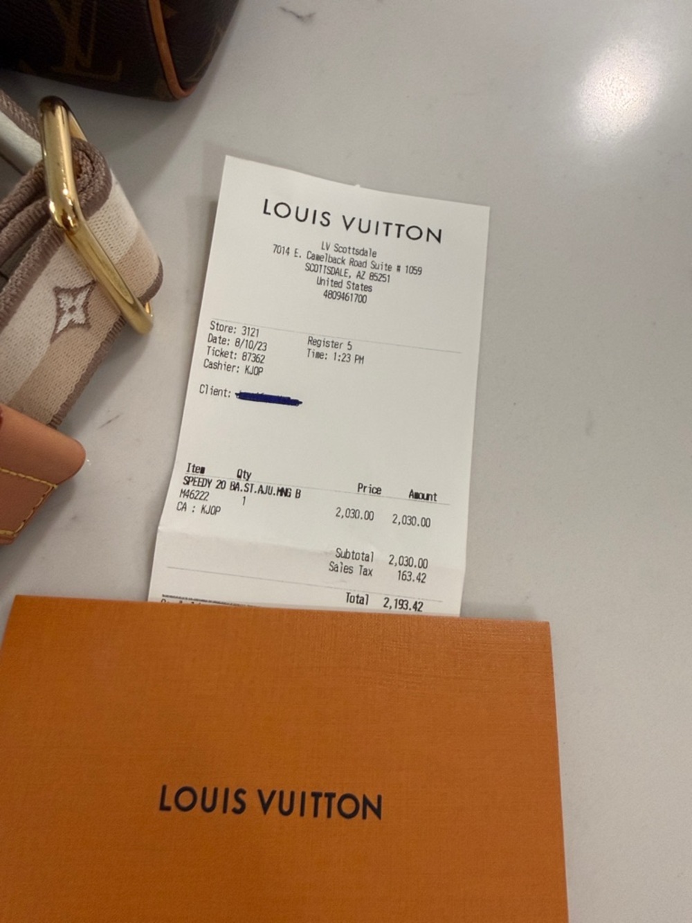 Louis Vuitton Brown Monogram Mini Bag with Beige Logo Strap - Picture 5 of 5